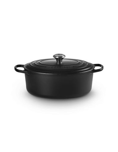 Cocotte Ovale En Fonte Émaillée Avec Intérieur Noir 31cm Noir