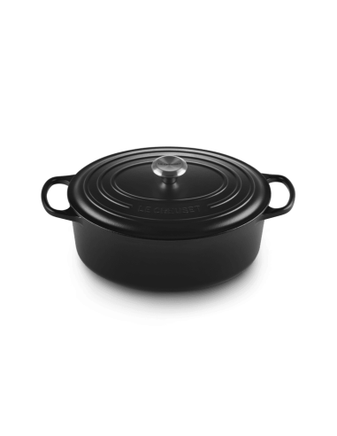 Cocotte Ovale En Fonte Émaillée Avec Intérieur Noir 31cm Noir