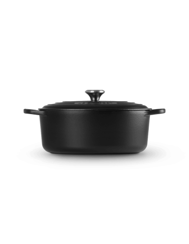 Cocotte Ovale En Fonte Émaillée Avec Intérieur Noir 31cm Noir