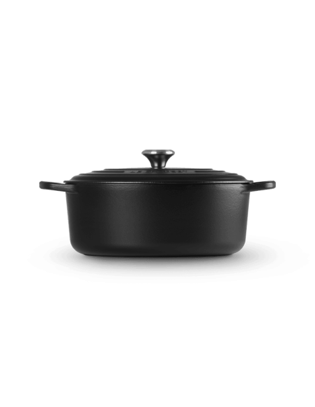 Cocotte Ovale En Fonte Émaillée Avec Intérieur Noir 31cm Noir