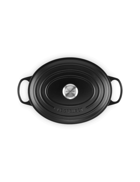 Cocotte Ovale En Fonte Émaillée Avec Intérieur Noir 31cm Noir