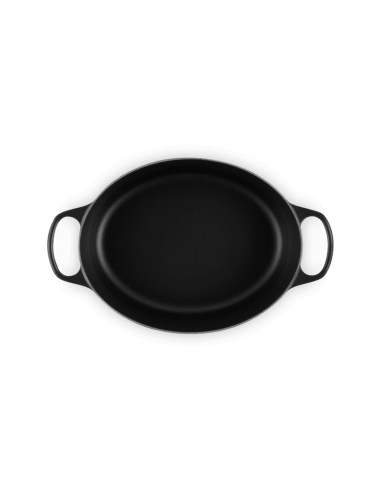 Cocotte Ovale En Fonte Émaillée Avec Intérieur Noir 31cm Noir