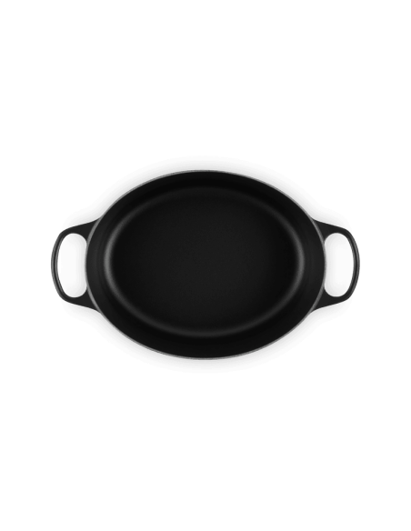 Cocotte Ovale En Fonte Émaillée Avec Intérieur Noir 31cm Noir