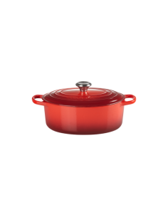 Cocotte Ovale En Fonte Emaillée 27cm Cerise