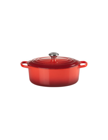 Cocotte Ovale En Fonte Emaillée 27cm Cerise