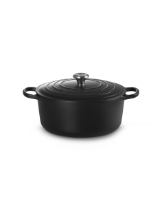 Cocotte Ronde Basse En Fonte Emaillée Avec Intérieur Noir 32cm Noir