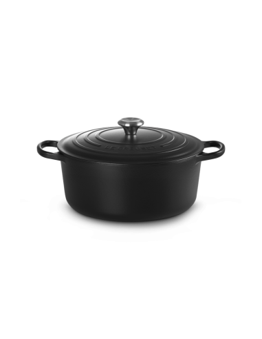 Cocotte Ronde Basse En Fonte Emaillée Avec Intérieur Noir 32cm Noir