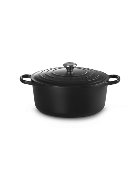 Cocotte Ronde Basse En Fonte Emaillée Avec Intérieur Noir 32cm Noir