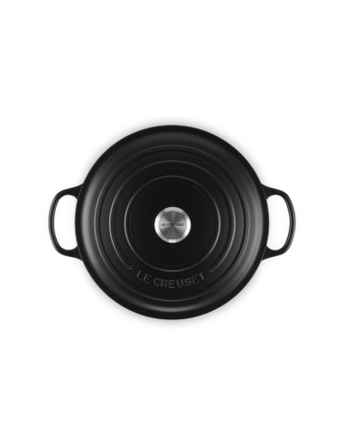 Cocotte Ronde Basse En Fonte Emaillée Avec Intérieur Noir 32cm Noir
