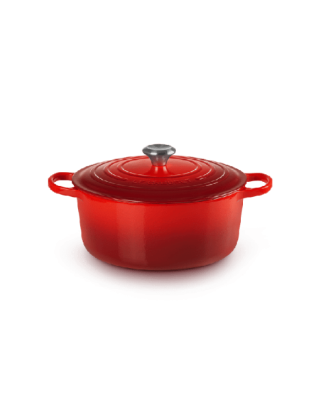 Cocotte Ronde En Fonte Emaillée Intérieur Noir 28cm Noir