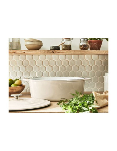 Faitout 34x26cm Fonte Lov Beige