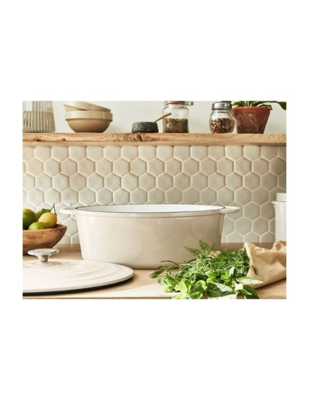 Faitout 34x26cm Fonte Lov Beige