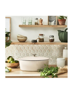 Faitout 34x26cm Fonte Lov Beige 2