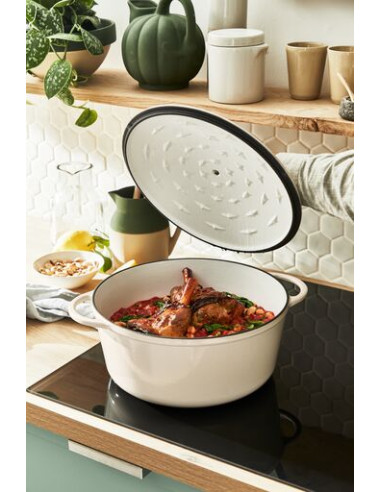 Faitout 29cm Fonte Lov Beige