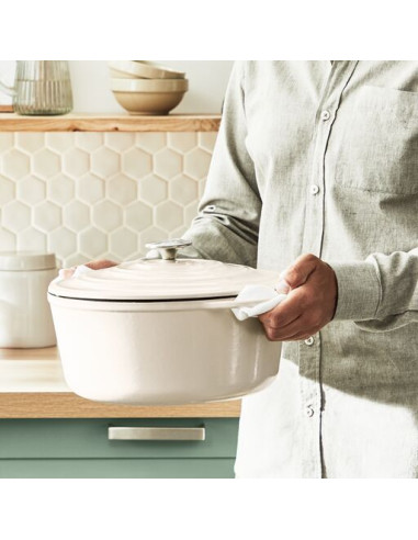 Faitout 29cm Fonte Lov Beige