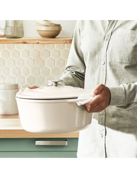 Faitout 29cm Fonte Lov Beige