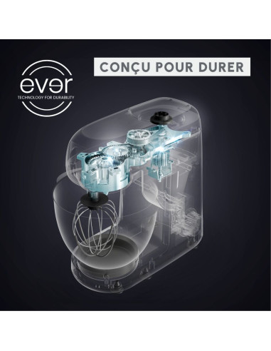 Robot Pétrin MasterChef 1100W Bake Partner Gris