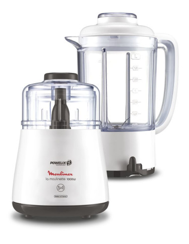 Moulinette Multifonction 1000W avec Bol 1.5L Blanc