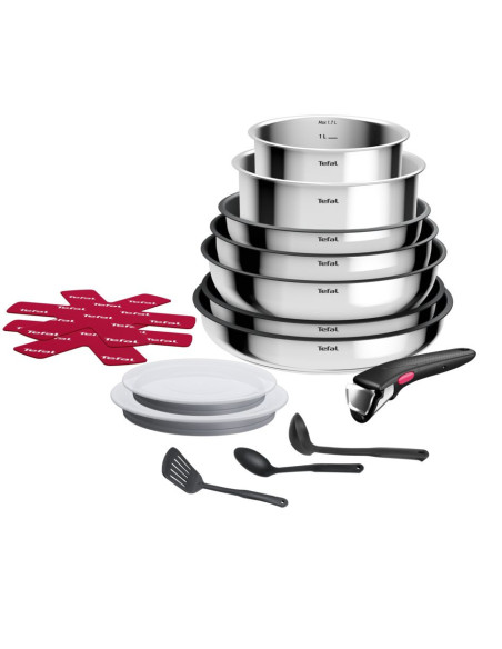 Batterie de cuisine Tefal Ingenio Cook Eat Inox 15 pièces Batterie de cuisine Tefal Ingenio Cook Eat Inox 15 pièces
