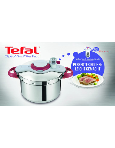 Cocotte Clipso Minute Easy 6L – Rouge & Blanc