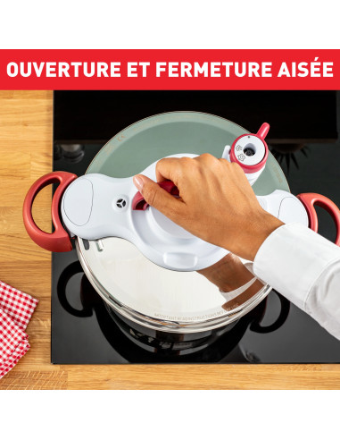 Cocotte Clipso Minute Easy 6L – Rouge & Blanc
