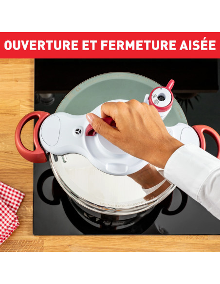 Cocotte Clipso Minute Easy 6L – Rouge & Blanc