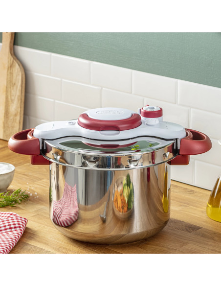 Cocotte Clipso Minute Easy 6L – Rouge & Blanc