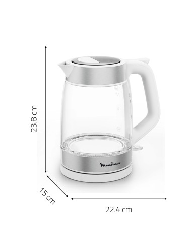 BOUILLOIRE ELECTRIQUE 1.7L + VERRE TRANSPARENT