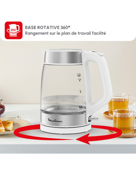 BOUILLOIRE ELECTRIQUE 1.7L + VERRE TRANSPARENT BOUILLOIRE ELECTRIQUE 1.7L + VERRE TRANSPARENT