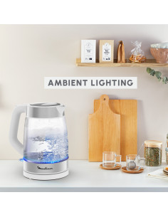 BOUILLOIRE ELECTRIQUE 1.7L + VERRE TRANSPARENT 2
