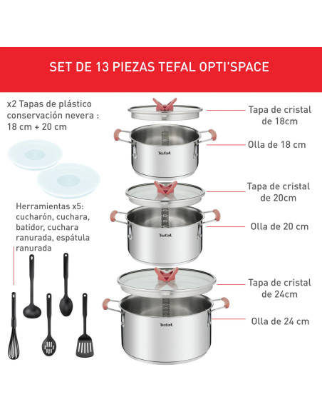 Batterie de Cuisine Tefal 13 Pièces Batterie de Cuisine Tefal 13 Pièces