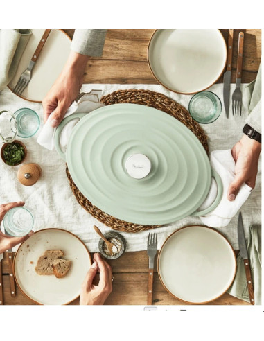 Faitout Ovale 34X26cm Fonte Lov - Vert