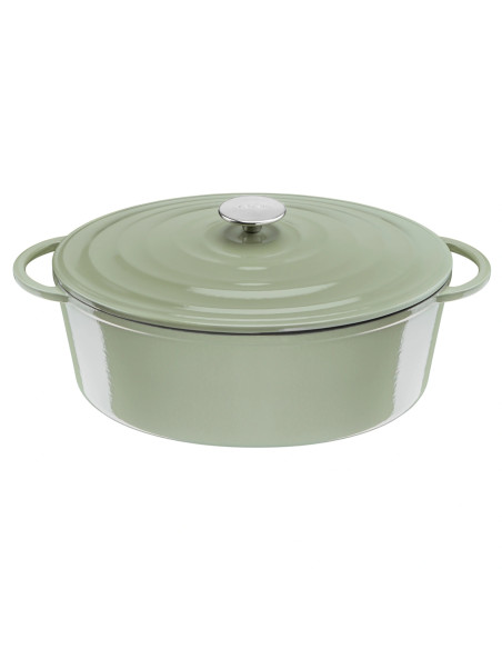 Faitout Ovale 34X26cm Fonte Lov - Vert
