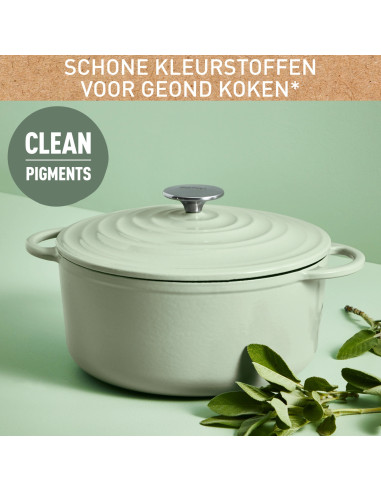 Faitout Ovale 34X26cm Fonte Lov - Vert