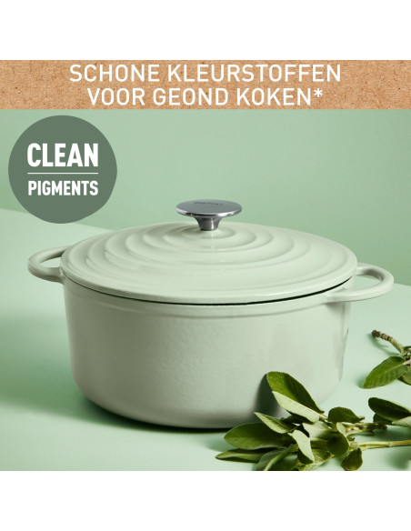 Faitout Ovale 34X26cm Fonte Lov - Vert