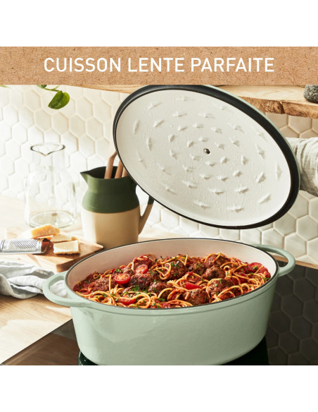 Faitout Ovale 34X26cm Fonte Lov - Vert