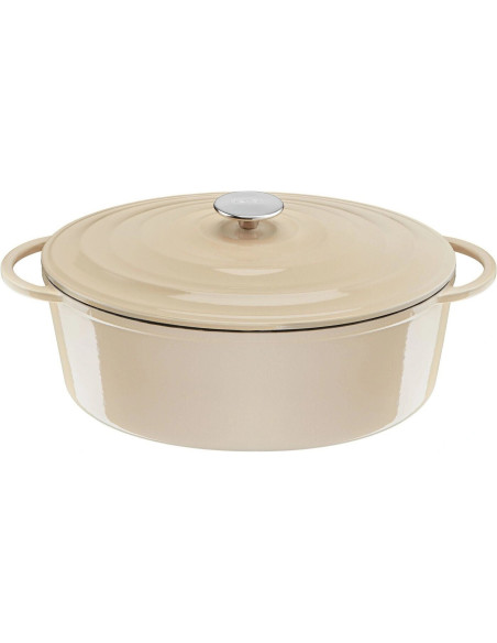Faitout Cast Iron Lov Ovale 34*26cm  Beige