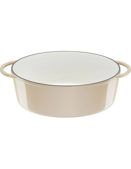 Faitout Cast Iron Lov Ovale 34*26cm  Beige