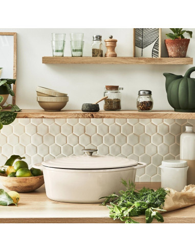 Faitout Cast Iron Lov Ovale 34*26cm  Beige