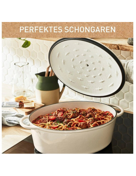 Faitout Cast Iron Lov Ovale 34*26cm  Beige