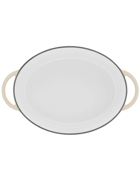 Faitout Cast Iron Lov Ovale 34*26cm  Beige