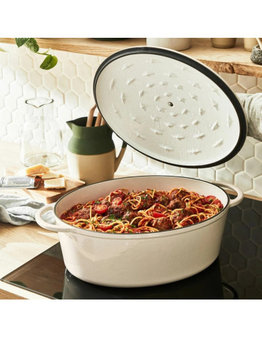 Faitout Cast Iron Lov Ovale 34*26cm  Beige