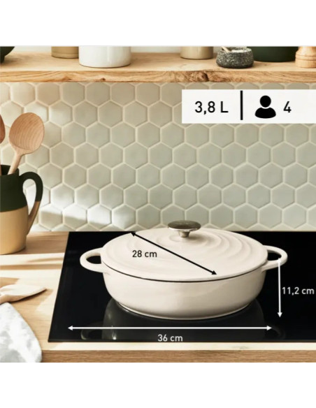 Faitout Cast Iron Lov Peu Profond 28cm