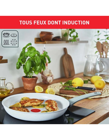 Natural Chef POELE Ceramique Blanc - 24CM