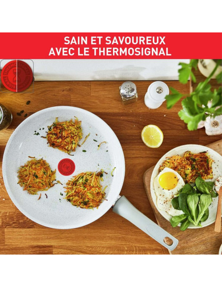 Natural Chef POELE Ceramique Blanc - 24CM