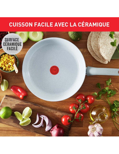 Natural Chef POELE Ceramique Blanc - 24CM