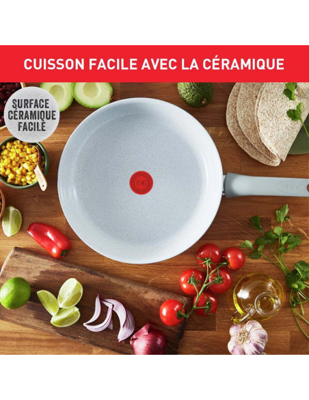 Natural Chef POELE Ceramique Blanc - 24CM