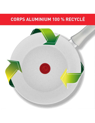 Natural Chef POELE Ceramique Blanc - 24CM