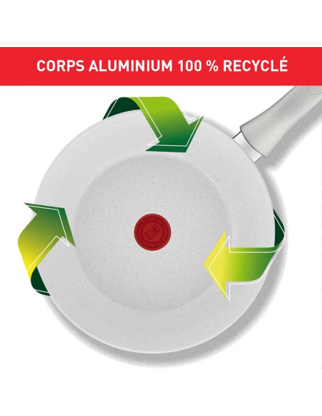 Natural Chef POELE Ceramique Blanc - 24CM