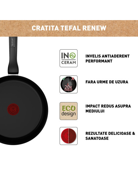 Renew Black Sauteuse 24cm Céramique Noir